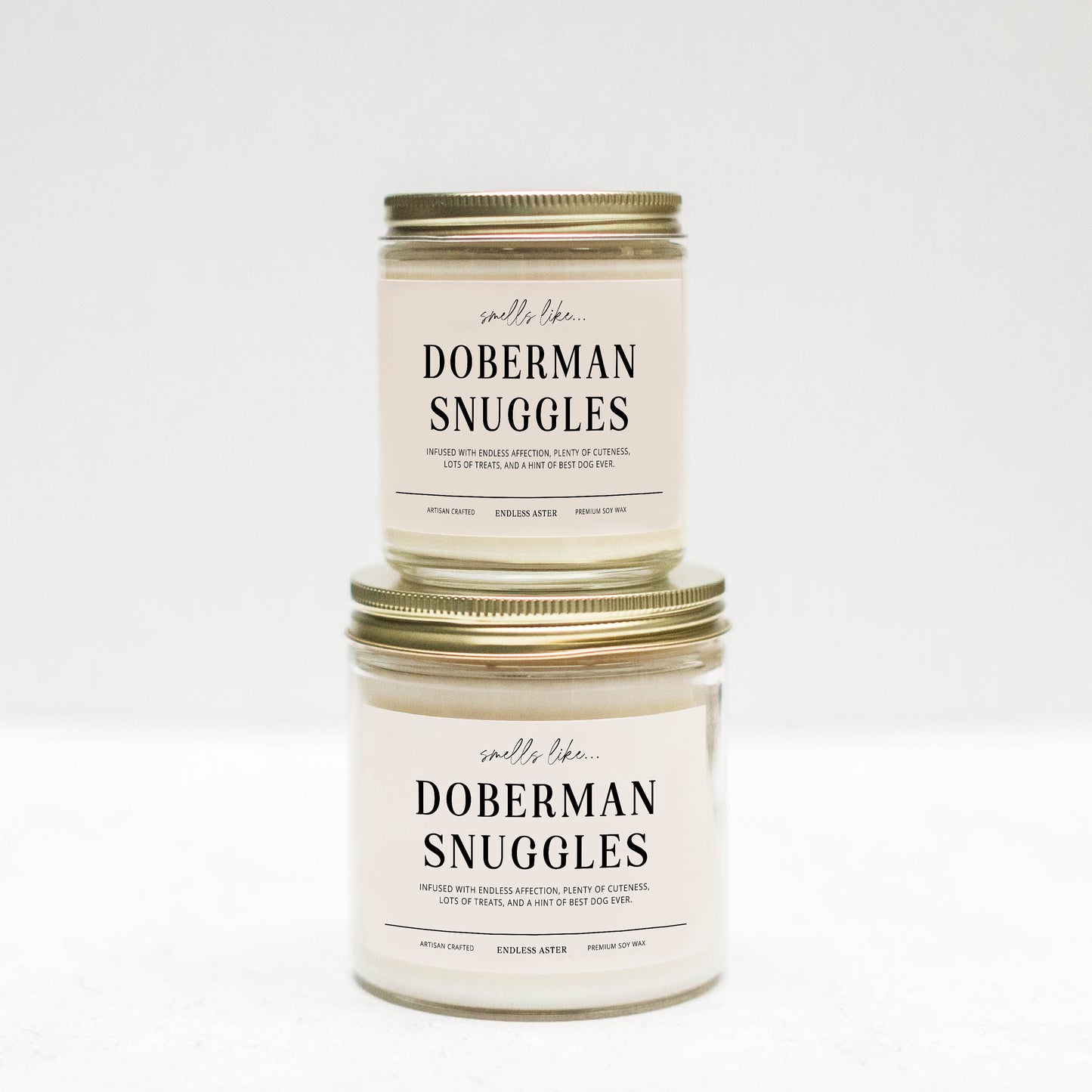 Doberman Snuggles Candle