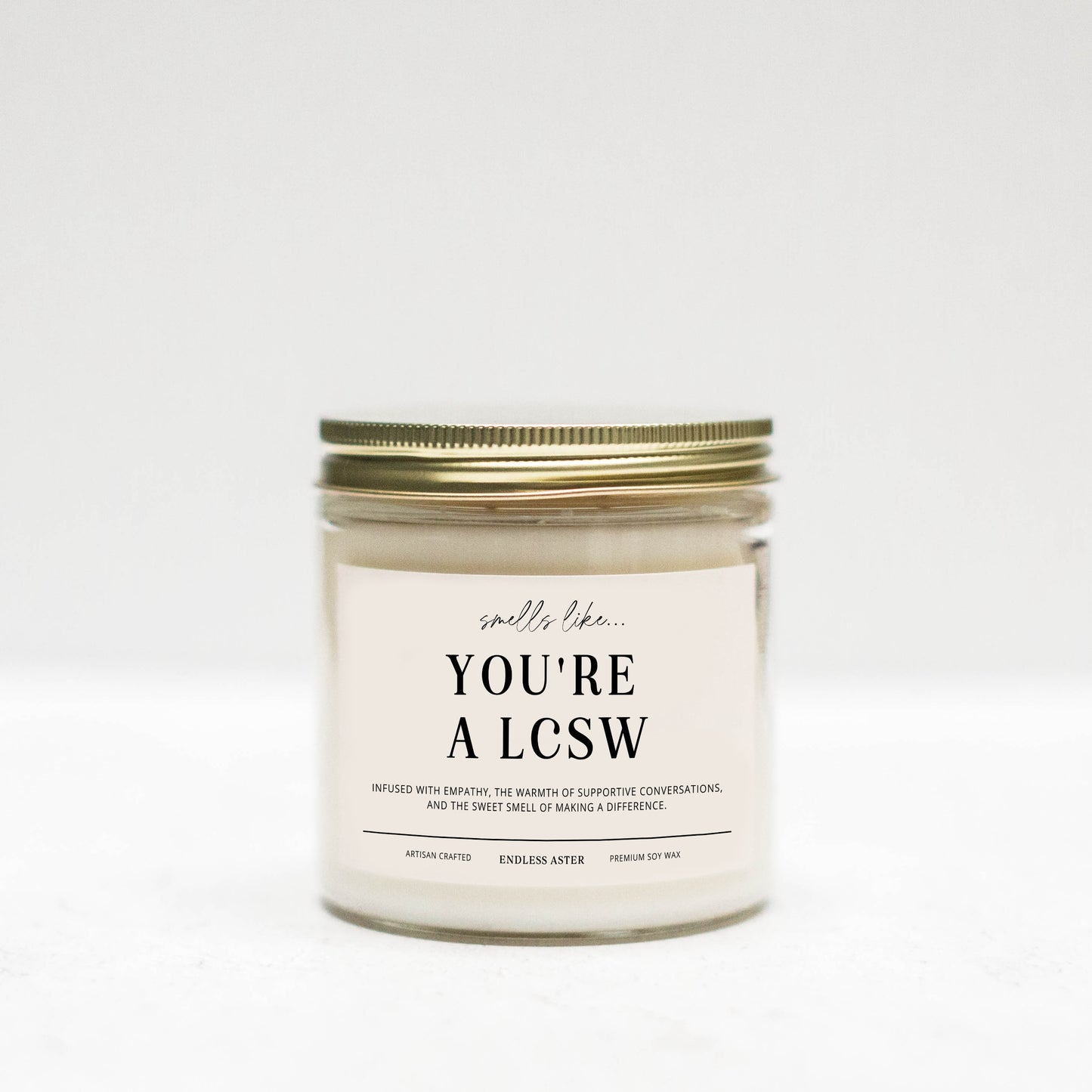 a jar with a label on it that says you're a lisw