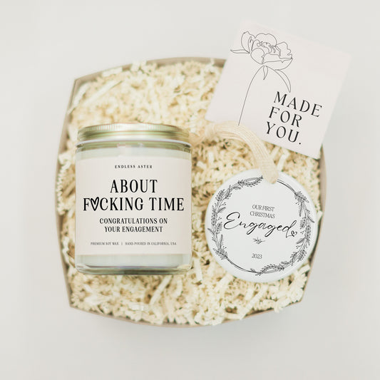 About F*cking Time. Congrats on Your Engagement Candle