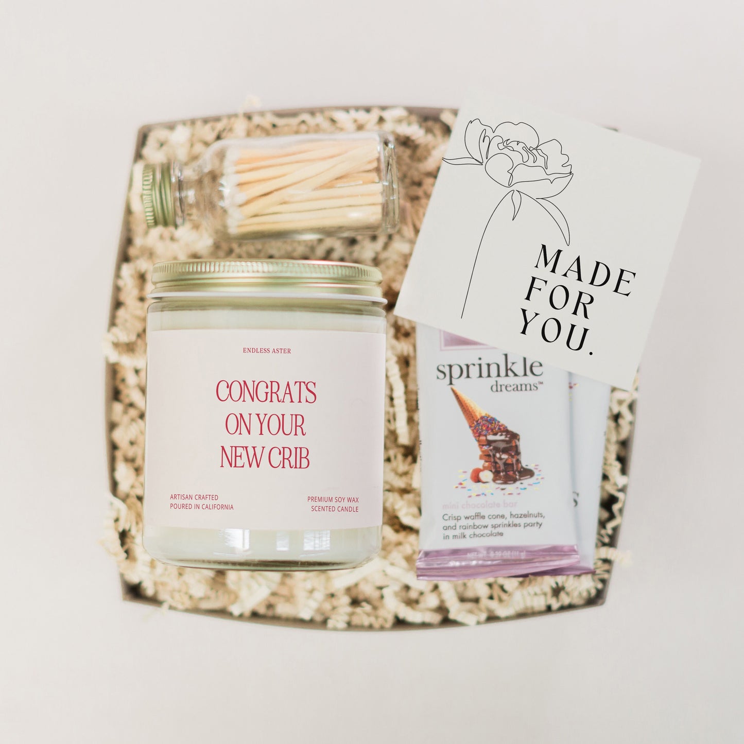 New Apartment Gift "Congrats on Your New Crib" Candle Gift Box for New Home, Housewarming Gift for New Homeowners, New Condo Closing Gift
